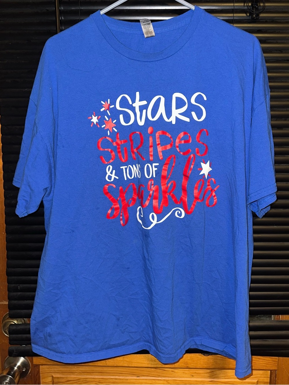 Stars stripes and tons of sparkle print top